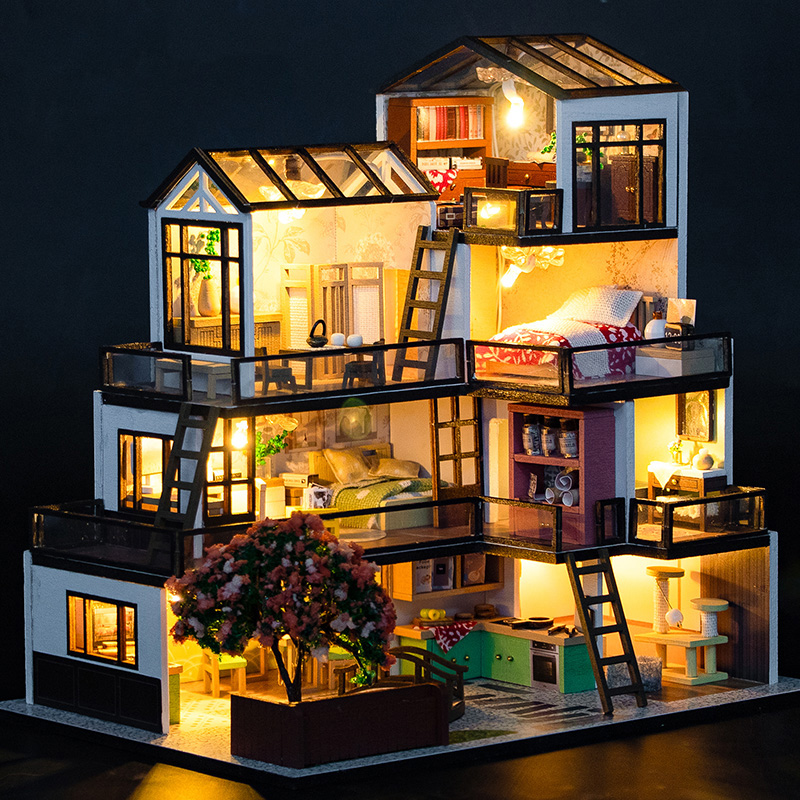 Model Kit House - DIY Wooden Dream Town Cottage Doll
