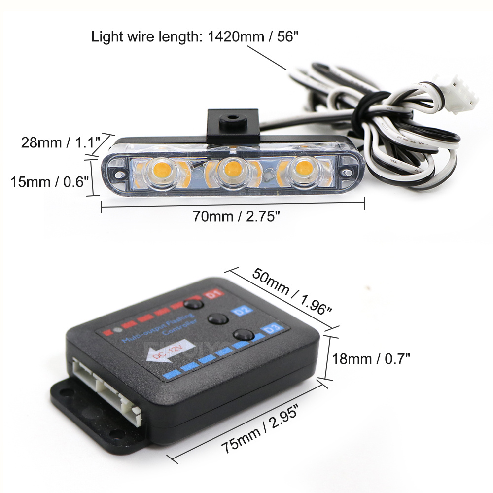 4x 3 LED Grill Car LED Strobe  - đánh giá và giá Model Kit Led